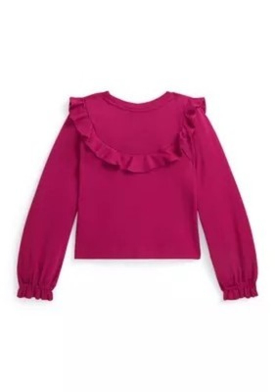 Polo Ralph Lauren Kids Ruffled Long Sleeve Top Girls 6 Preppy Pink Pullover